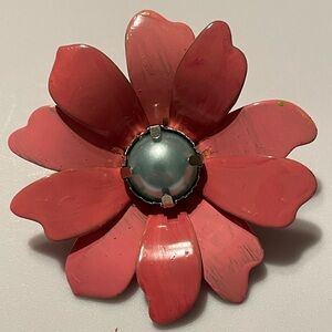Vintage Inspired Enamel Flower Brooch